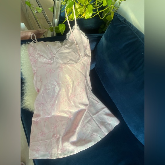 LoveShackFancy x VS Pink Bows Rhinestones Lace Dress XS - Picture 8 of 9